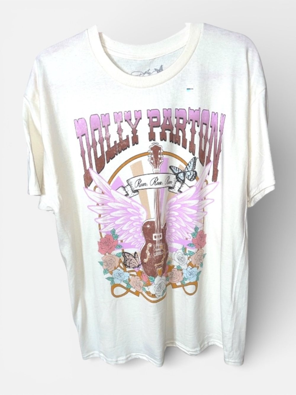 Dolly Parton Graphic Tee Run Rose Run Goodie Two Sleeves NWT